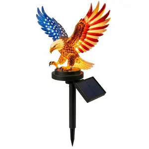 Viral America 250 Solar Eagle Garden Stake Light, Waterproof LED Patriotic Outdoor Yd Decor, Memorial Day & 4th of July Commemorative Statue, Americana Pathway Accent, Personalized Summer Gift