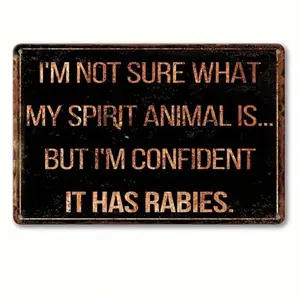 Aluminum Vintage Retro Wall Sign Spirit Animal Rabbit 7.87x11.81 Inch Home Bar Cafe Garage Wall Art Decor Plaque