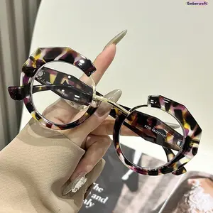Round Blue Light Glasses, Lightweight Metal Frame Computer Glasses for Women Men, Anti Blue Light Eyewear, Aesthetic Fashion Glasses for Work, Gaming, Screen Time & Daily Style