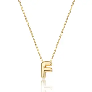 Bubble Letter Necklace Balloon Initial Necklaces for Women Girls  Chain Pendant Alphabet Necklaces Dainty Alphabet Pendant  Puffy Name Personalized Jewelry Gift Daily Monther's Day Gift