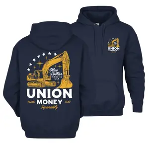 Union Money Hoodie, Blue Collar Shirt Made in USA Construction Worker Hoodie, Heavy Equipment Operator Hoodie