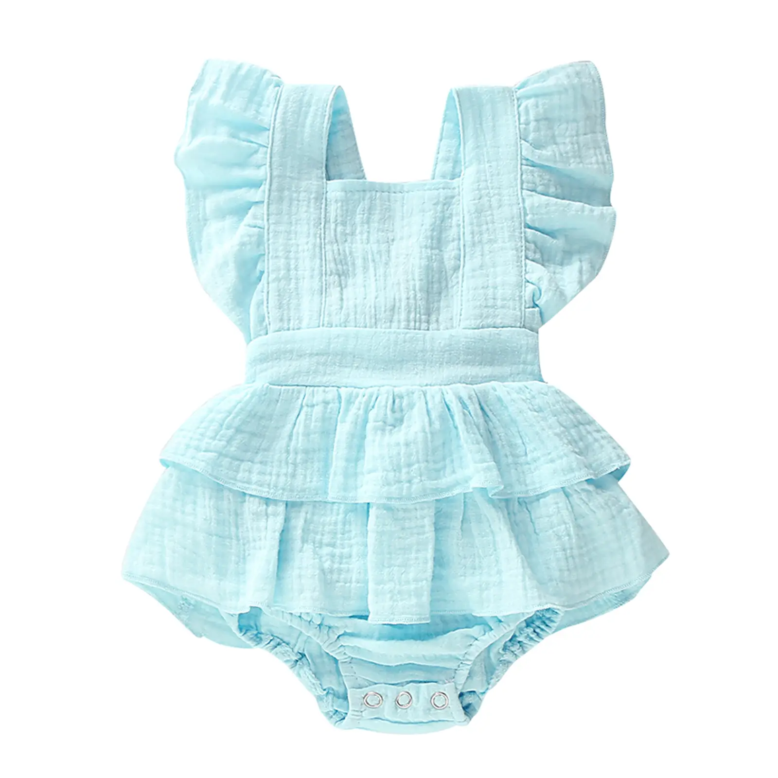 Newborn Baby Girls Ruffle Cotton Romper Sleeveless Jumpsuit Bodysuit Summer Outifits #Springtok