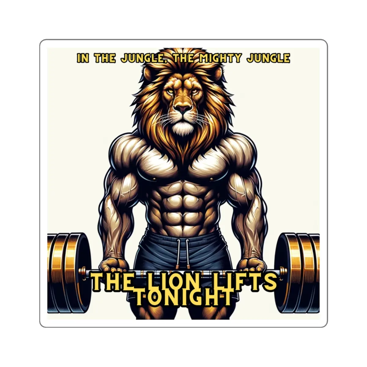 Workout Sticker, Cat Sticker, Motivational Sticker, Fitness Decal, Gym Sticker, In The Jungle Sticker