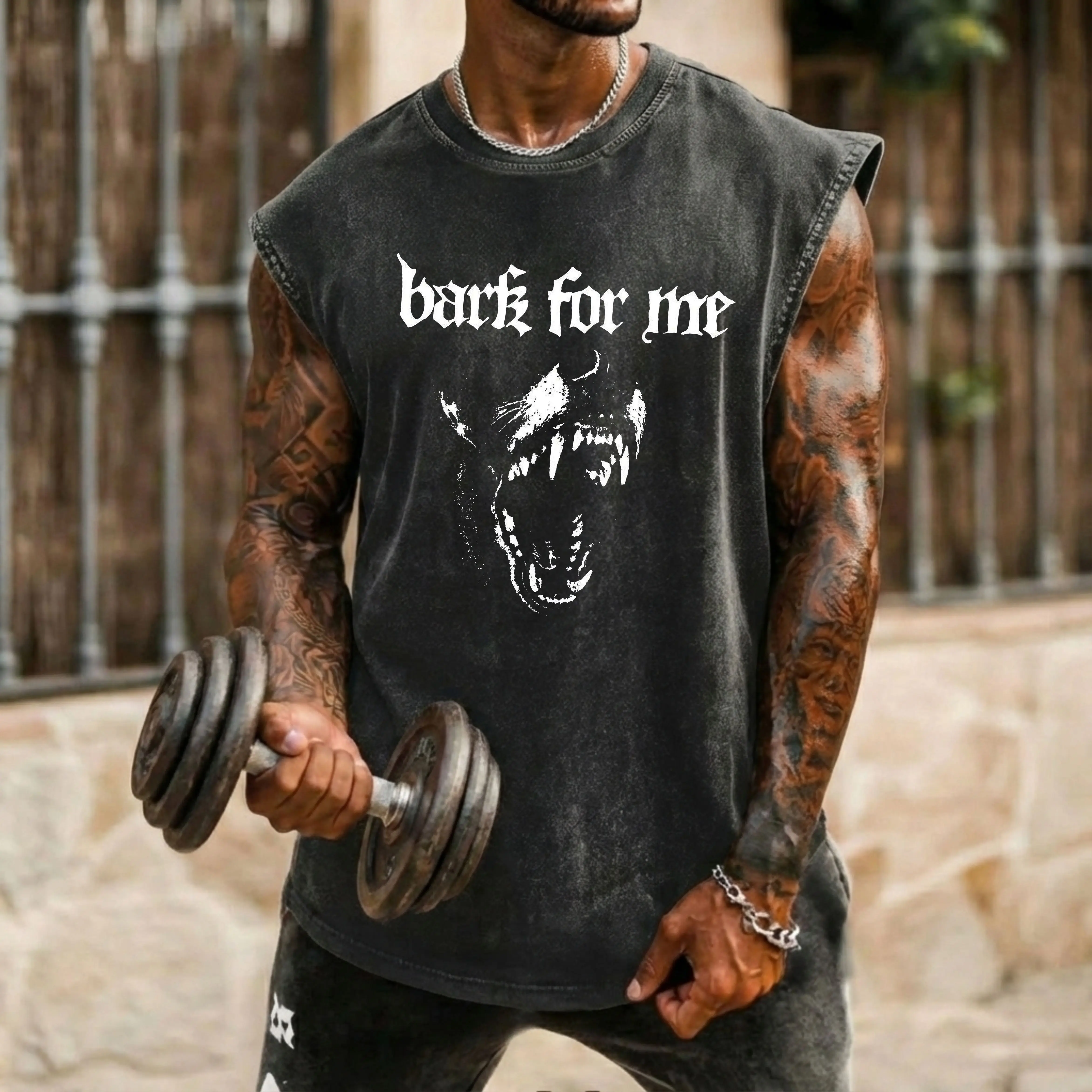 (100% Cotton) Bark For Me Men's Tank Top, Tank Top for All Season, Gift for Gymer