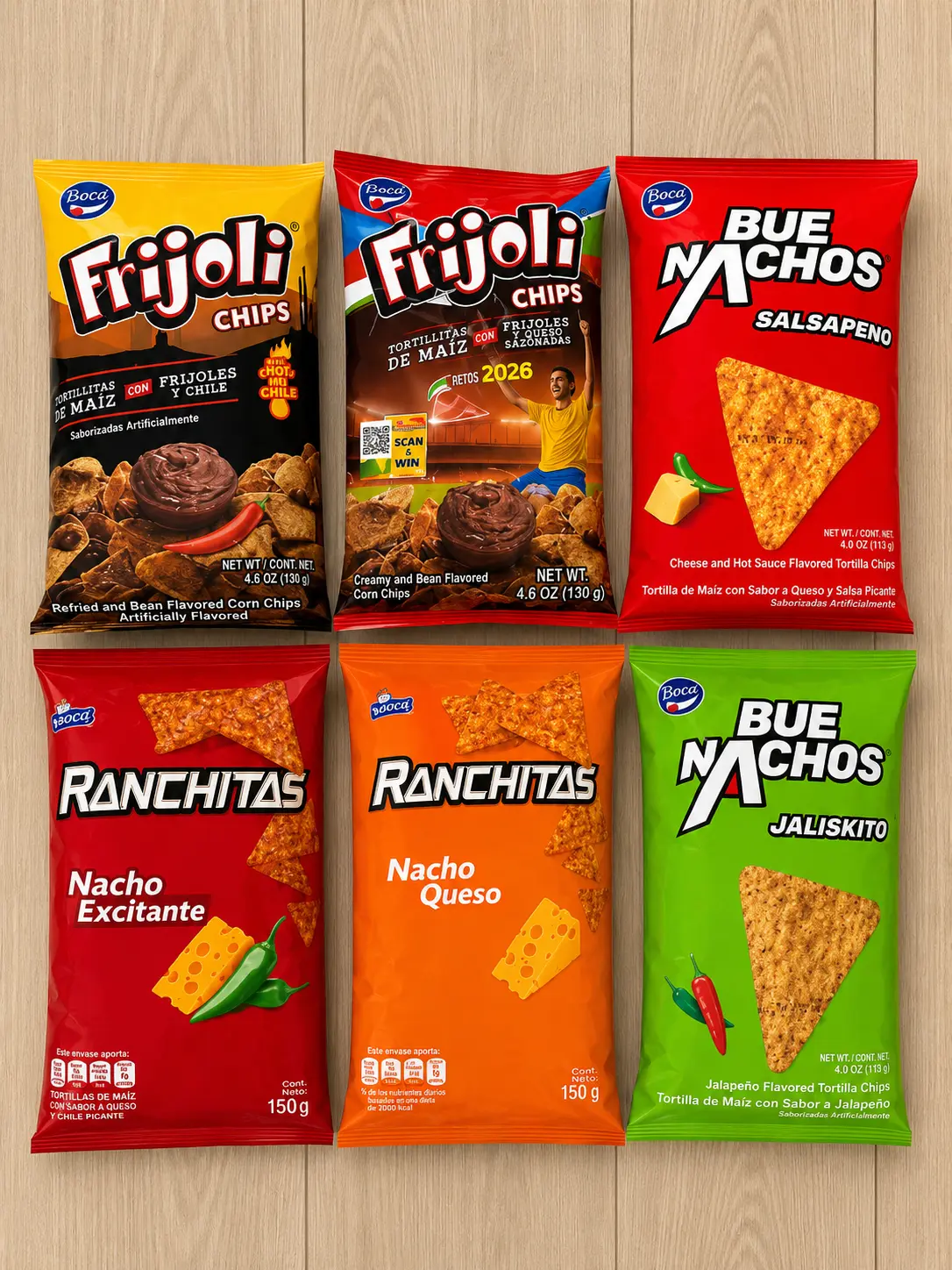Friojoli Ranchitas Nacho Snacks, 2.32oz Small Size Chips Snack Pack with Bag Packaging
