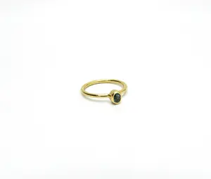 Emerald Ring – Round Cut | Gold Vermeil