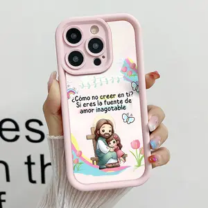 Pink Bible Verse Christian Pattern Phone Case , Soft Silicone ,Fully Protected and Shockproof For iPhone 17 16 15 14 13 12 11  Pro Max Plus Air Girl