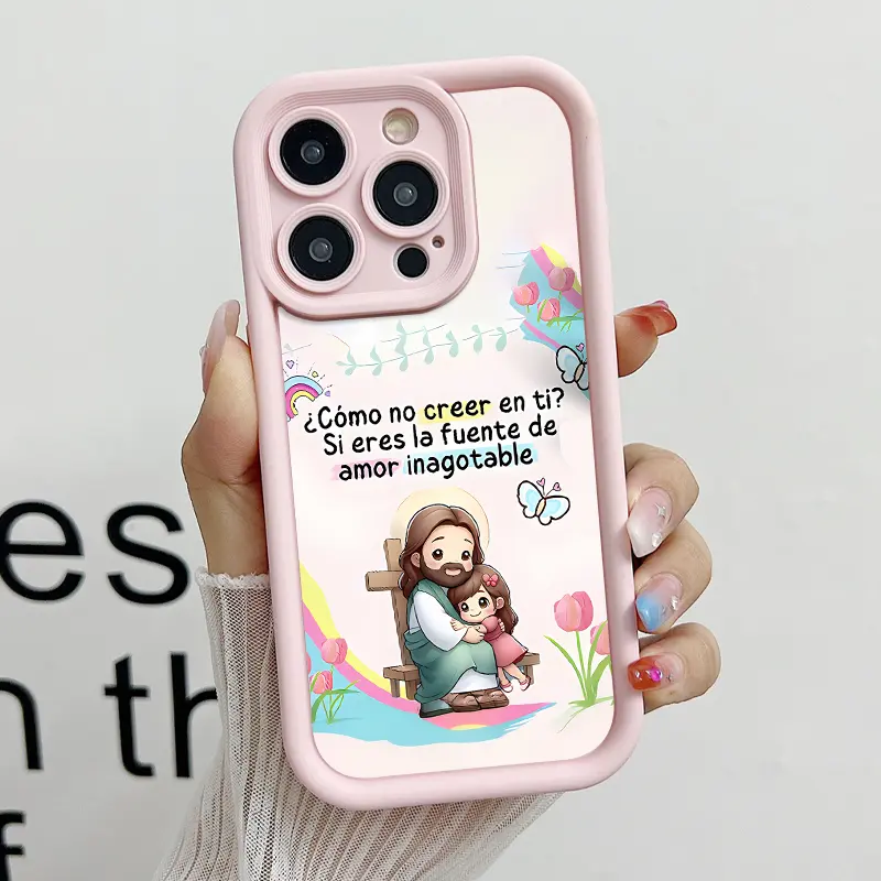 Pink Bible Verse Christian Pattern Phone Case , Soft Silicone ,Fully Protected and Shockproof For iPhone 17 16 15 14 13 12 11  Pro Max Plus Air Girl