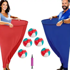 Upgraded Granny Pants for Adults' Outdoor Game, Large Size, Includes Grandma Pants, Inflatable Balls, Air Pump, Perfect for Parties, Fun, Multi Purpose Inflatable