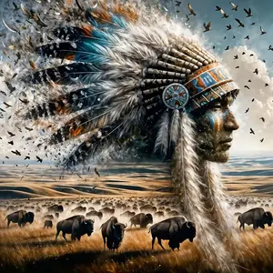 New Arrival DIY 5D Diamond Painting Kit, Indian and Cow Theme Full Drill Mosaic Art, Home Wall Decor Gift, Small Size