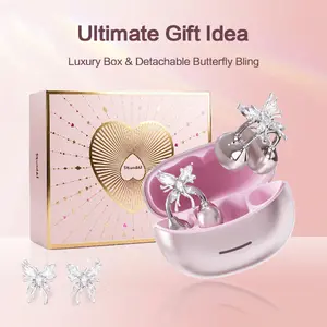 SoundAI FairyClip A3 Fashion Jewelry Design Wireless Earbuds - HIFI Sound Quality, Large Ear Friendly,Pinch-Free Comfort,32H Playtime, Leak-Proof Privacy Protection, Perfect Christmas Birthday Gift for Him/Her Festive Gifting,Bluetooth 5.4