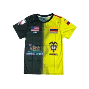 California, USA/Colombia Jersey - Unisex Short Sleeve T-Shirt with Unique Colombian Design, Comfortable Fit for Everyday Wear