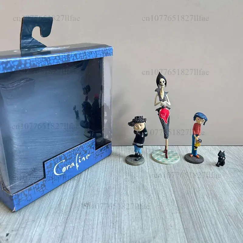 Coraline Boy Crooked Character Mr. Bobinski Ghost Mother Cat Scene 3-Piece Set Action Figure Model Toys Joint Movable Doll