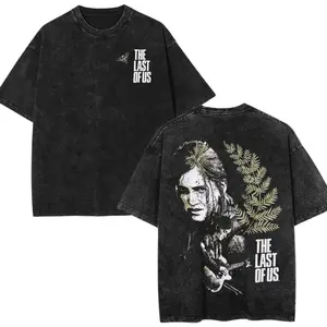 The Last Of Us Ellie Fern Two-Sided Washed T Shirts Men Women Streetwear Hip Hop Graphic Tees Tops Short Sleeve Menswear Classic Cotton Fabric