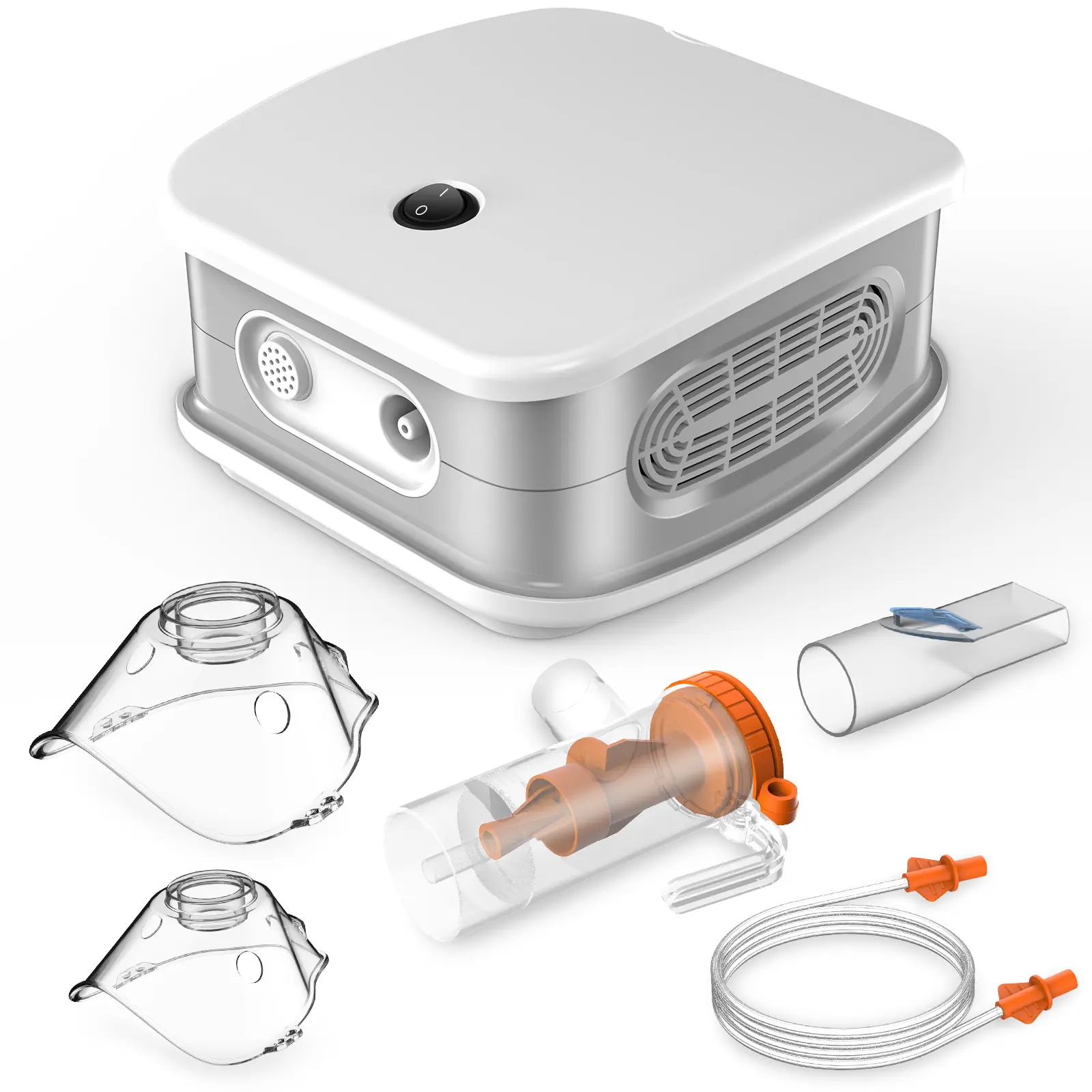 BUDBOW Compressor Nebulizer Machine for Adults & Kids, Home Use Kit with Mouthpiece, Masks, Tube, Cup & Filters