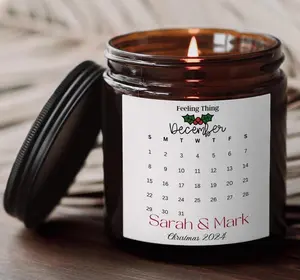 Advent Calendar Candle, Christmas Scented Candle, Personalized Christmas Couple Gift, Christmas Scented Candle, Christmas Countdown Candle
