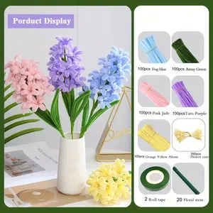 912 Piece Twist Rod Windflower Pipe Cleaner Craft Kit, DIY Handmade Decorative Bouquet Material Pack, Perfect Gift for Mother's Day, Graduation, Holidays
