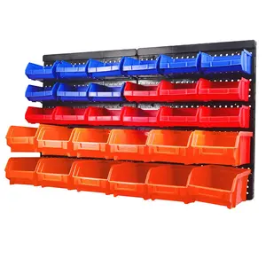 US Wall Mounted Storage Bins Container 30-Bin Rack Organizer Garage Tools Crafts