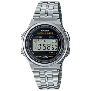 Casio Men's Vintage Digital Stainless Steel Watch - A-171WE-1ACF