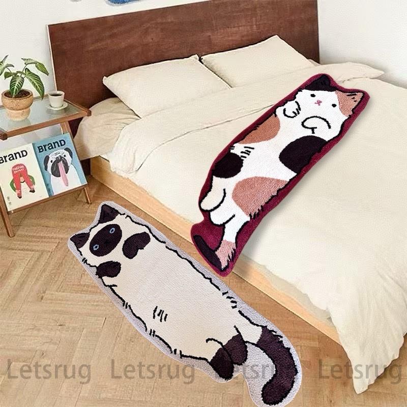 Let's Rug Cute Cat Tufted Rug 20"x60" Non-Slip Soft Polyester Animal Pattern Bedrooms & Living Rooms Fun Cat Design Runner Carpets Indoor Decor
