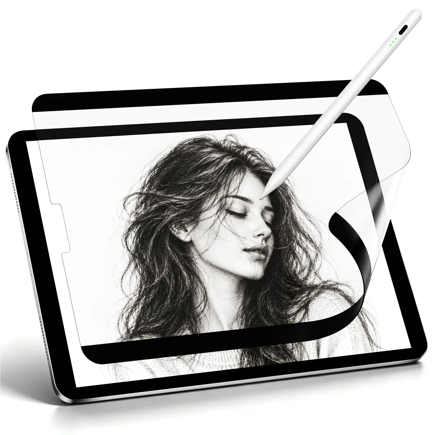 Paper-Feel Screen Protector for iPad 9th/8th/7th Gen, Pro 11" 4/3/2/1  (2022/2021/2020/2018) & Air 5/4/3 & Pro 10.5", Works with Tempered Glass, Anti-Glare, Reusable, Writing & Drawing
