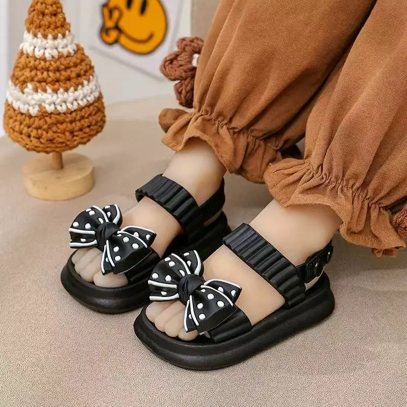Girls' Cute Princess Slide On Open Toe Sandals - Soft Soles, Odor-Resistant, Little Girl Toddler Fashionable Footwear, Not for Outdoor Use, Little Girl Sandals