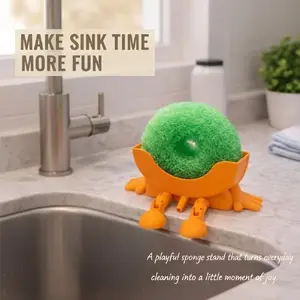 Scrub Diddy Peeing Sponge Holder 3D Printed in Many Colors Unique Design for Kitchen White Color Option Functional Absorbent Cleaning Pad Household Cleaning Tool Dish Sponges (Copyright has been purchased)