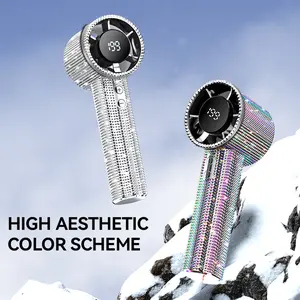 Portable Handheld Turbine Fan, Rechargeable Jet Fan, Multi-Functional Turbo Cooling Airflow, Ideal for Outdoor Activities, Travel, Work, Lithium Ion Battery, Usb Handheld Fan