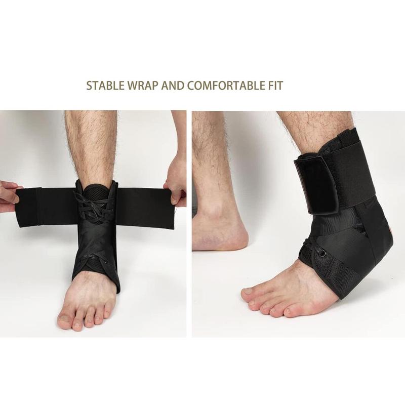 Sports Compression Ankle Support With Adjustable Figure-Eight Strap, Ankle Sleeve, Protective Gear, And Lace-Up Design