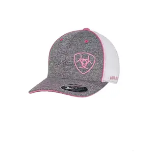 ARIAT Offset Pink Shield (Grey/White) - Trucker Cap