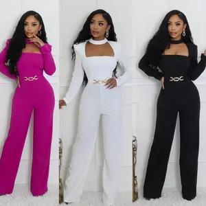 Lisa Stretch Round Neck Long Sleeves Jumpsuit Comfort Fit Womenswear