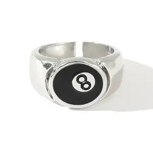 Black Number 8 Pool Ring - Perfect for a Game Night