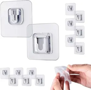 5 pairs Double Sided Adhesive Hooks Wall Hooks,Self-Adhesive Nail Free No Damage Multi-Purpose Hooks,Wall Hooks for Hanging, Self Adhesive Hooks for Bathroom Kitchen Office Hanging