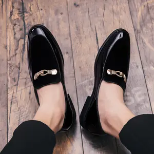 Men's Business Casual Slip-On Leather Shoes Comfortable Versatile Casual Non-Slip Wear-Resistant Men's Shoes Black