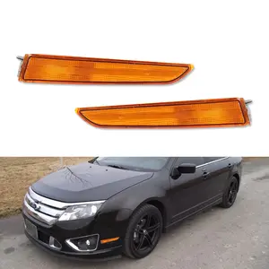 2PCS Amber Lens Front Bumper Side Marker lamps Lights Lamps For 2010 2011 2012 Ford Fusion, Replace OEM #:AR5Z13200D, FO2550145; AR5Z13200C, FO2551145
