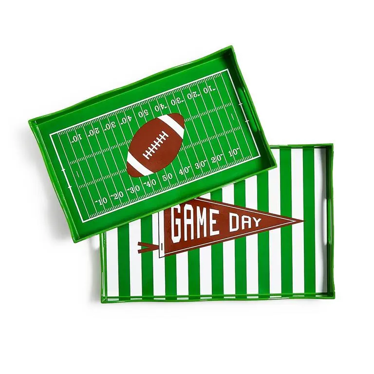 Game Day Set Handled Serving Trays