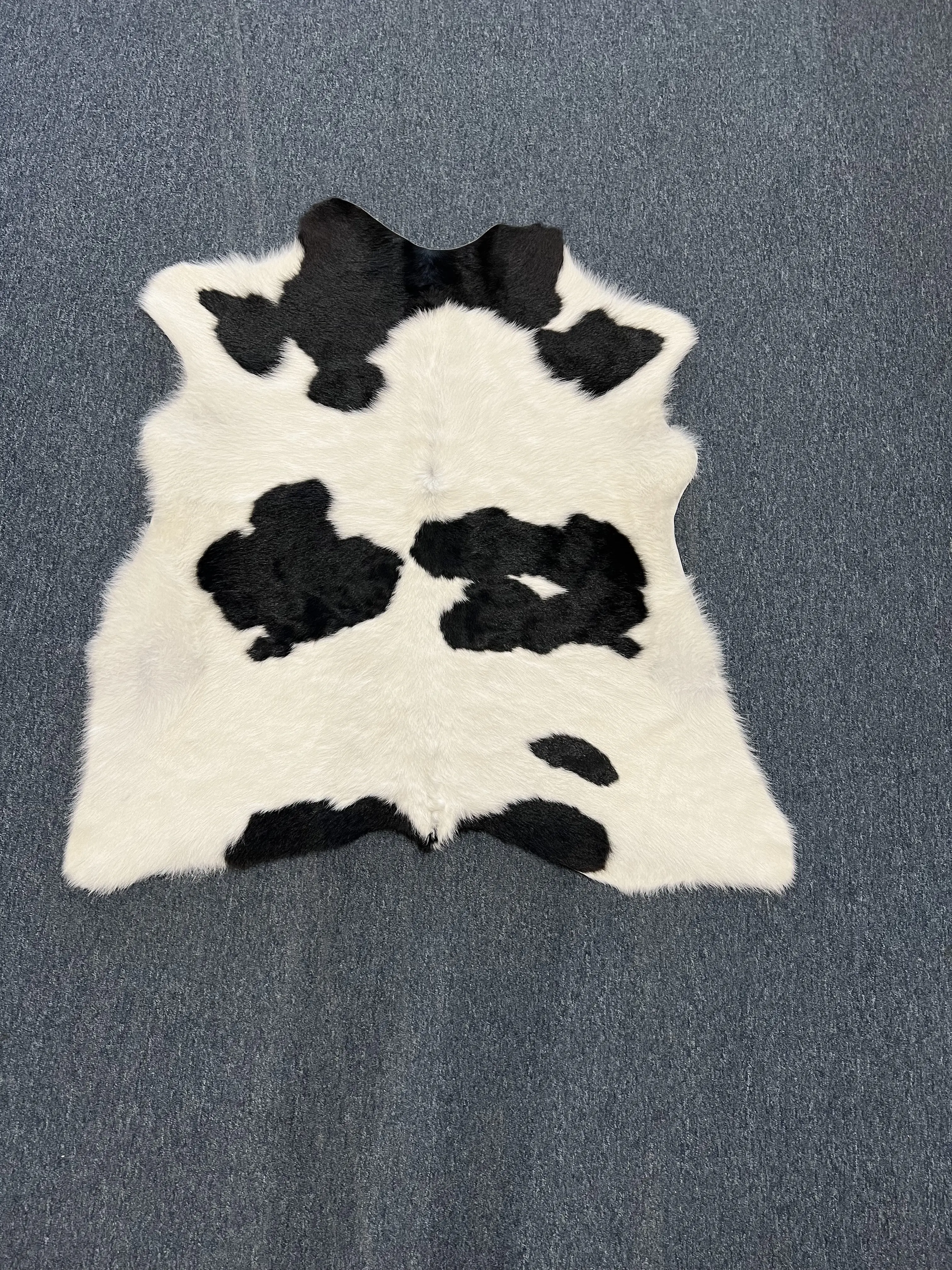 Black and White Cowhide Rug Calfskin - Genuine Leather Rug for Home Decor