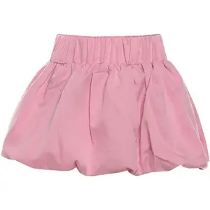 Women's Bubble Mini Skirt High Waist Balloon Hem Puffy Skater Style Elastic Waistband Short Skirt