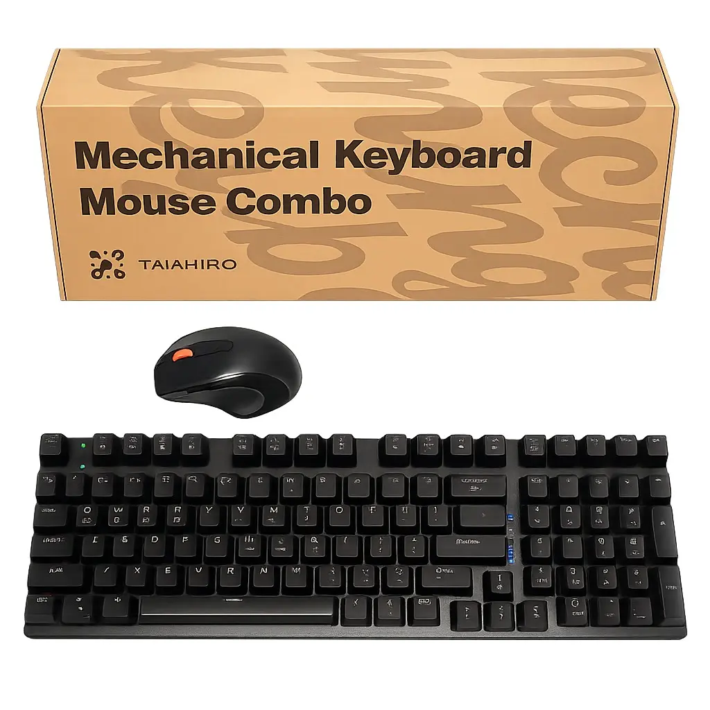 Ergonomic Wrist Support Mechanical Keyboard & Mouse Combo - User-Friendly, Responsive Typing, Versatile Use, Contoured Ergonomic Support for Beginners, Unisex Computer Accessory, None, Basic