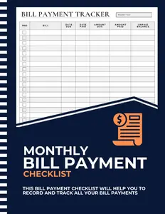 Bill Tracker Notebook: Monthly Bill Payment Checklist | Expense and Bill Tracker - (8,5'' x 11'' 100+ Pages) Paperback
