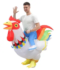 Inflatable Chicken Costume – Funny Blow-Up Rooster Suit for Adults | Hilarious Animal Cosplay for Parties, Festivals & Halloween