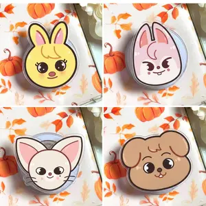 Cute Animal Face MagSafe Phone Grip Set – Kawaii Magnetic Pop Socket Kickstand for Phone & Kindle – Adorable Gift Set for Fans