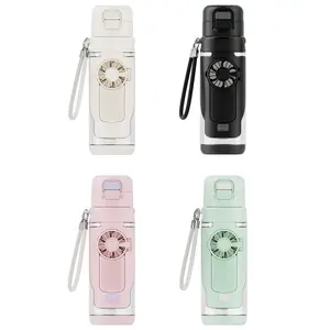 Three In One Fan Water Cups Is Integrated With Spray, Portable Portable Plastic Cup, Small Mini Handheld Rechargeable Fan, Equipped With Straw, Measuring, Lid, Suitable For Outdoor, Travel, Party, And The First Choice For Good Gifts In Graduation Season