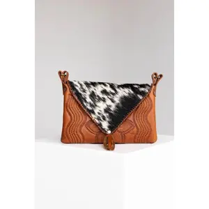 Rabba - Handmade Purse Carved with Cowhide