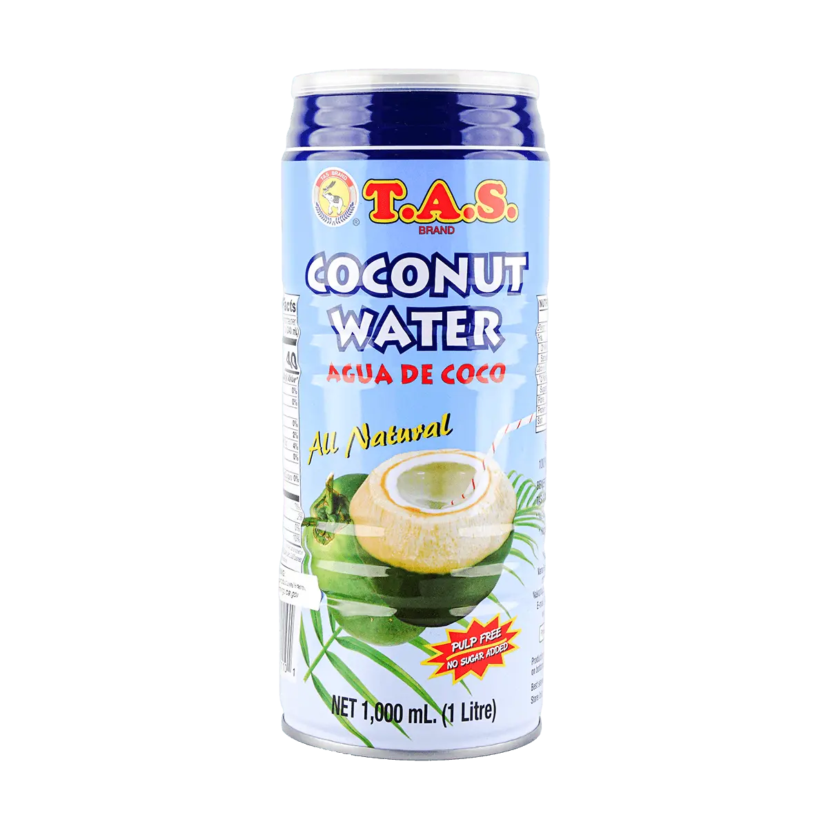 TAS 100% Pure Coconut Water Drink, Natural Young Coconut Nectar, 960ml Refreshing Beverage from Thailand
