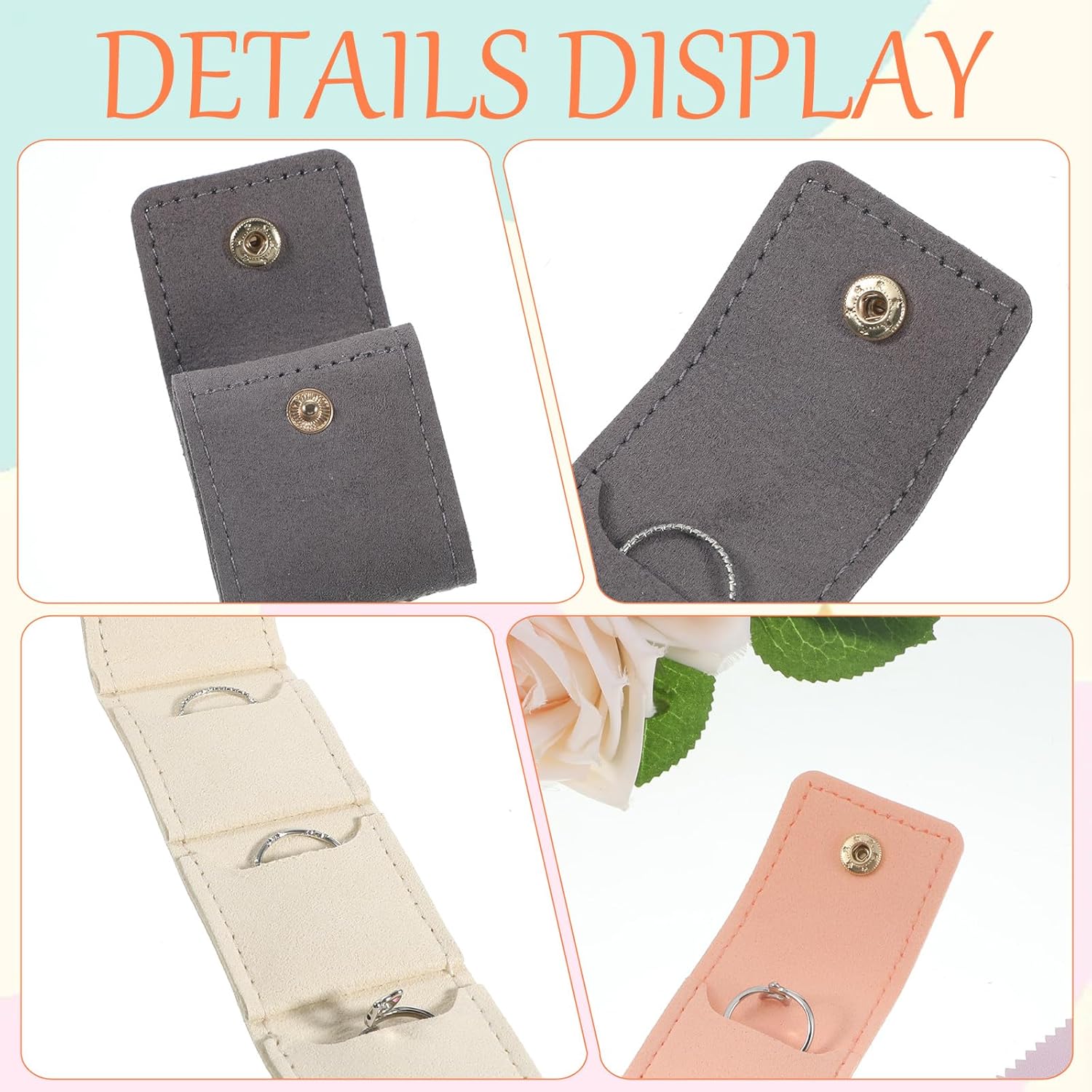 3PCS Travel Jewelry Case, Mini Portable Jewelry Travel Pouch, Small Jewelry Organizer for Rings, Earrings, Pendants, Necklaces, Organizer Storage Holder Case