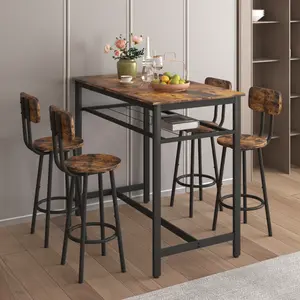 ARCH 5-Piece Kitchen Counter Height Table Set, Bar Table with 4 Chairs