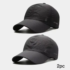 2pc Running Cap Thin Quick Drying Breathable Duck Tongue Outdoor Hat Men's Sun Summer Fishing Avisor Baseball Cap