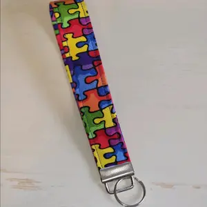 Autism Awareness Key fob Keychain Wristlet
