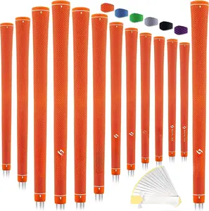 Pure Color Golf Grips Set of 13 Grips with Tape or Full Regripping Kit, Standard / Midsize, Six Colors , Women / Men Anti-slip Rubber Golf Club Grips, CC02 Series